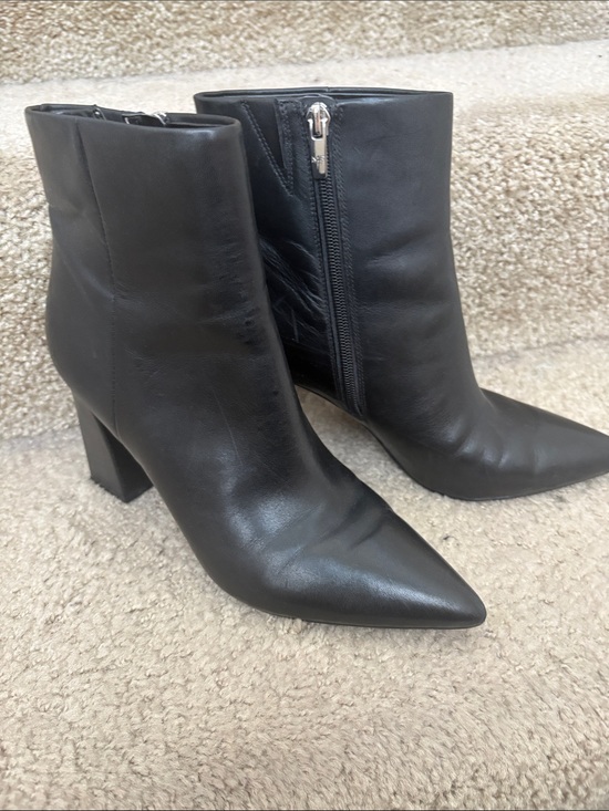 Marc Fisher Shoes - Marc Fisher Black Pointed-Toe Leather Ankle Bootie